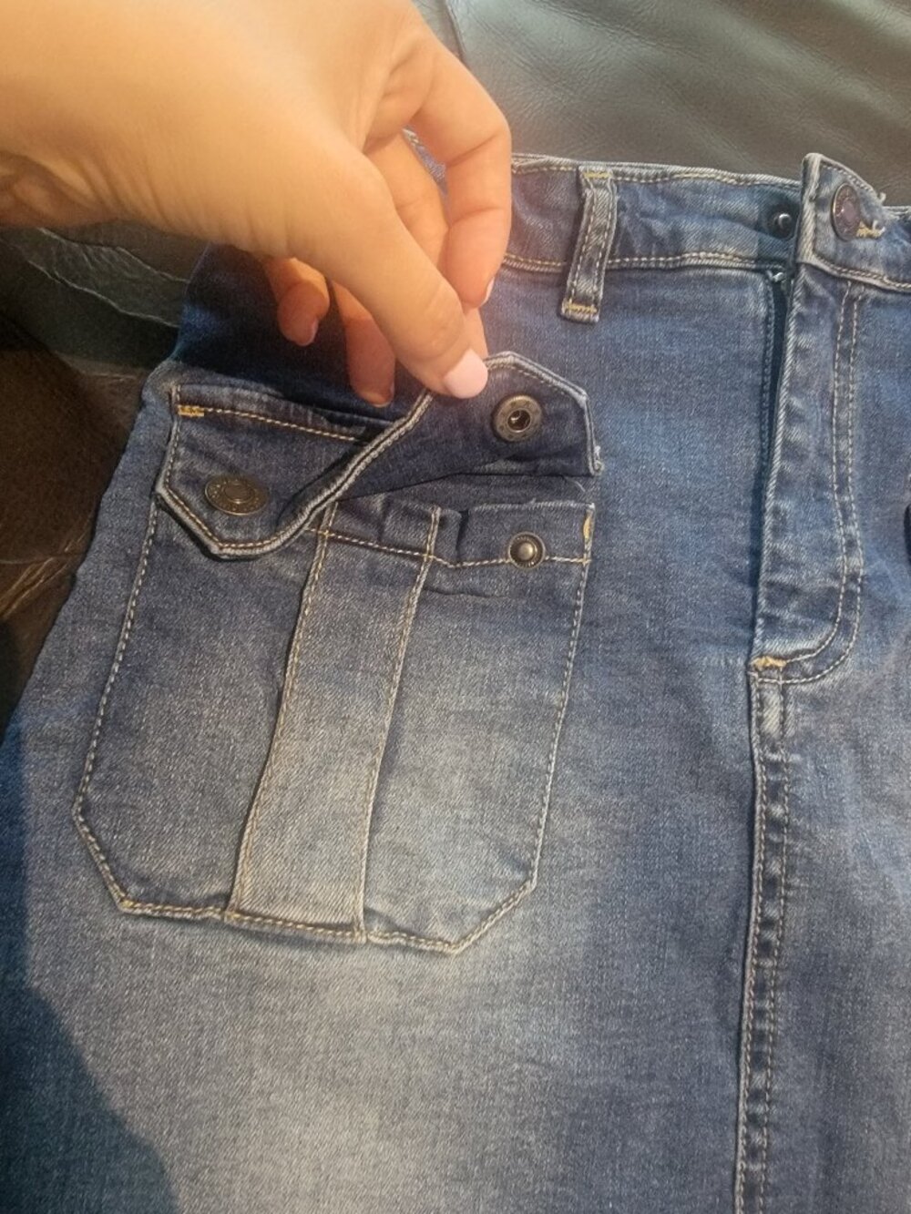Girls size 16 cargo denim/jean skirt / Jessica Simpson - Picture 3 of 5